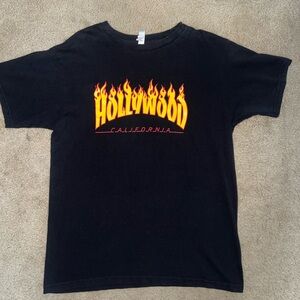 American Apparel Black Tee with Flame Design